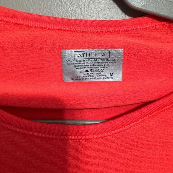 Athleta Fastest Track bight orange seamless tee size medium - Picture 3 of 5